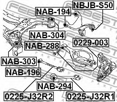 FEBEST NAB-304 Mounting, axle beam